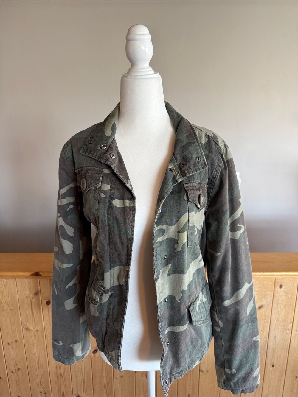 Women’s Camo Utility Jacket - Olive Green/Fleece Lined